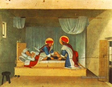 La guérison de Justinien par Saint Cosmas et Saint Damien Renaissance Fra Angelico Peinture à l'huile